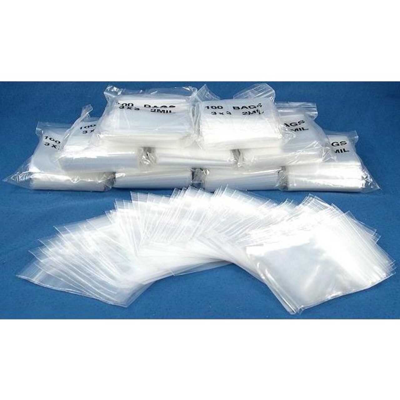 1000 Zipper Poly Bag Resealable Plastic Shipping Bags 3" x 3"